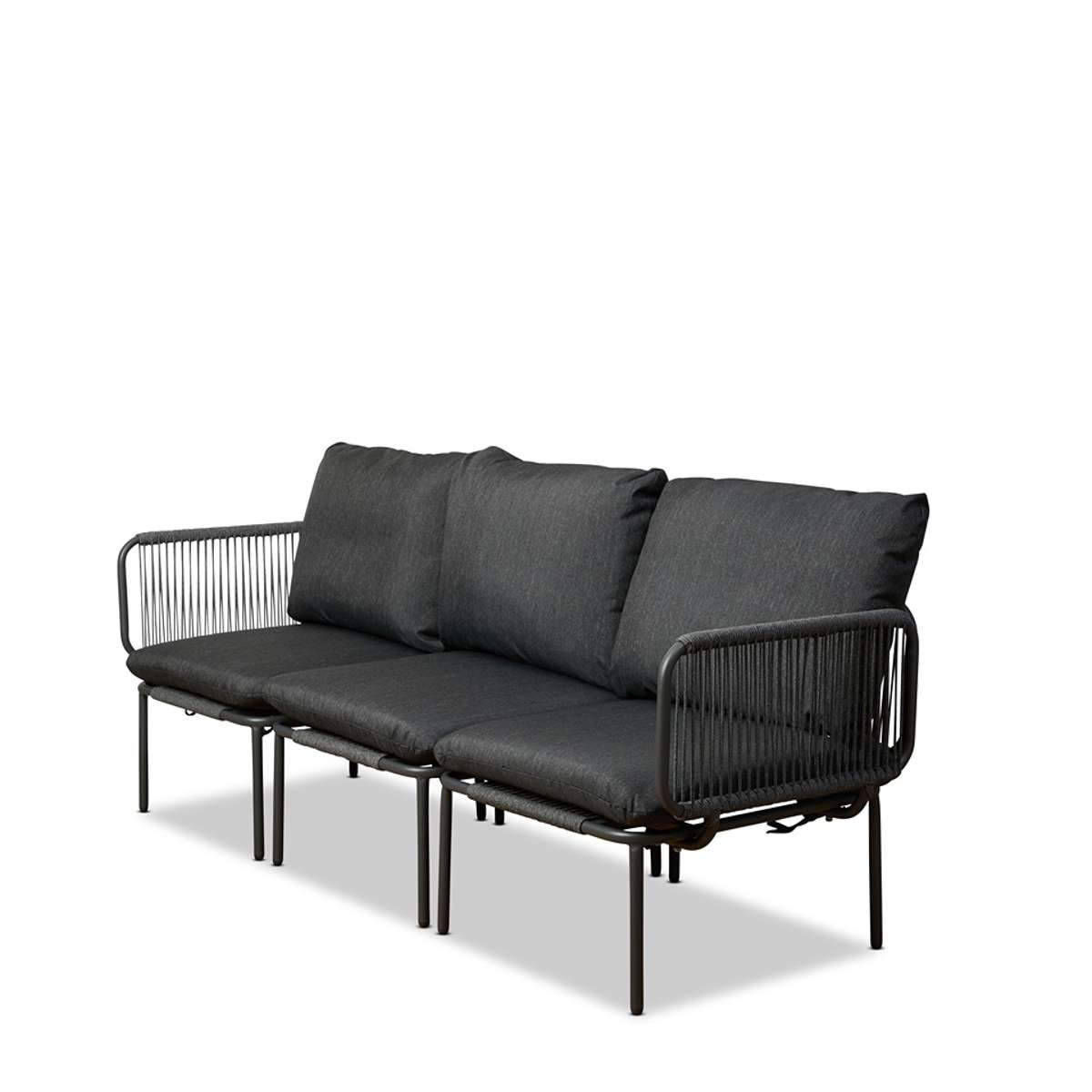 Sorrento Outdoor Three Seater Sofa - Charcoal - Mocka New Zealand
