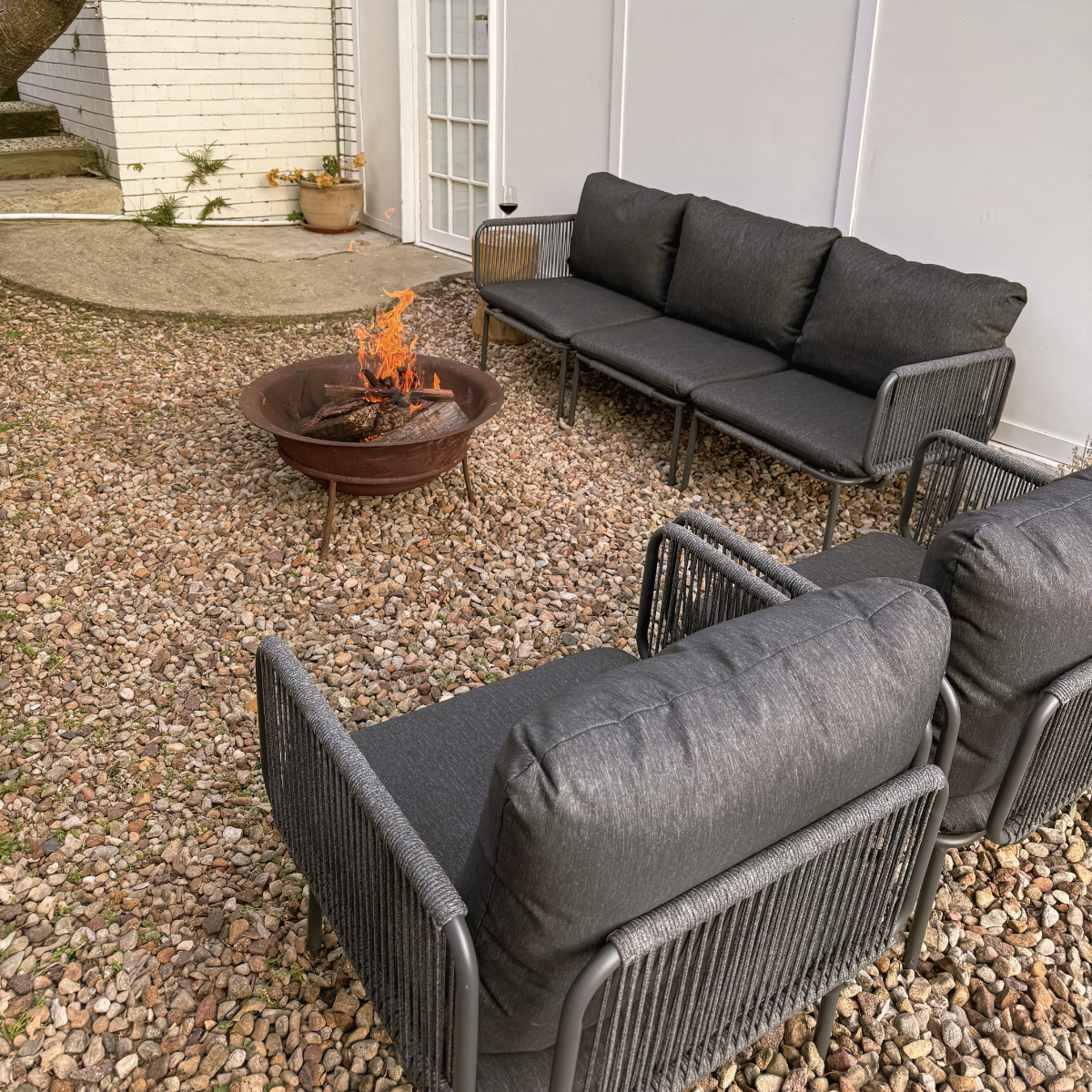 Sorrento Outdoor Three Seater Sofa - Charcoal - Mocka New Zealand