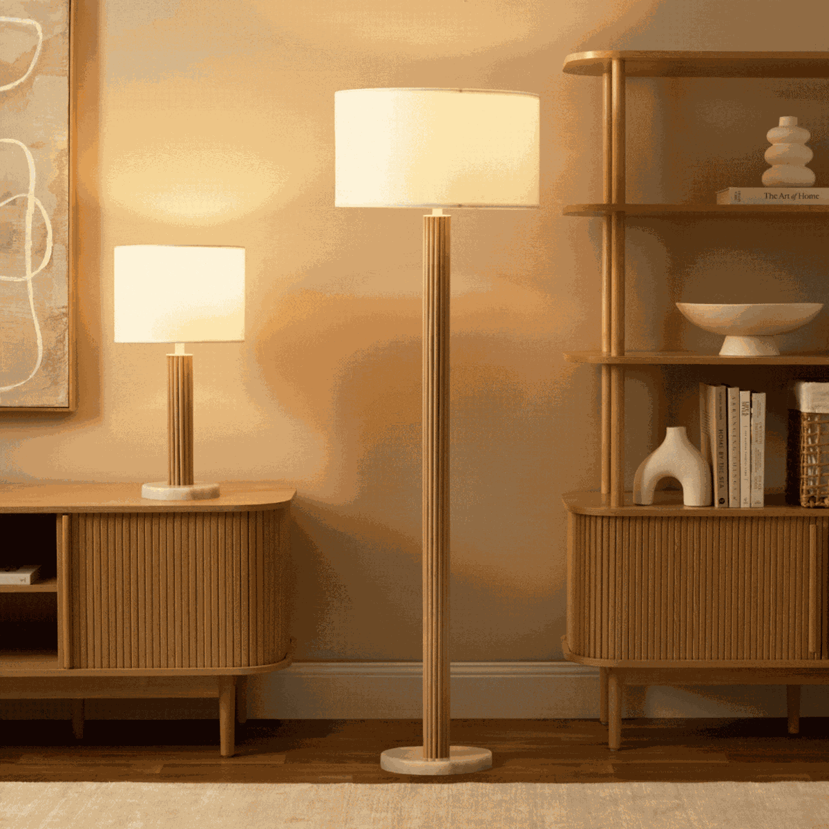 Eve White Marble Base Table Lamp - Mocka New Zealand