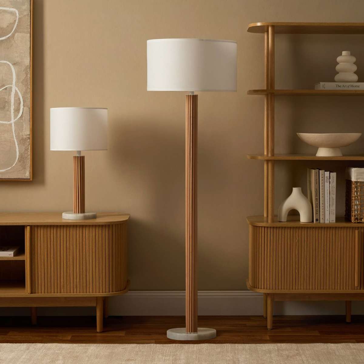 Eve White Marble Base Table Lamp - Mocka New Zealand