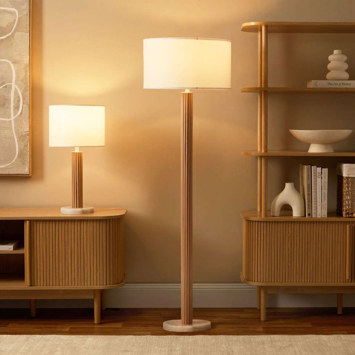 Eve White Marble Base Table Lamp - Mocka New Zealand