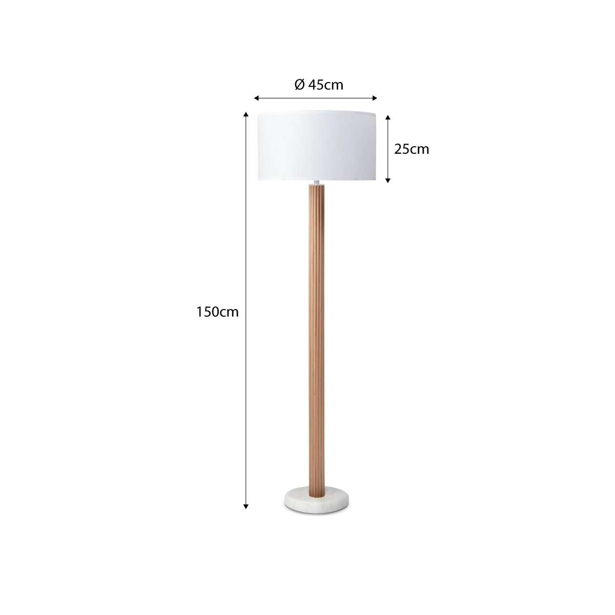 Eve White Marble Base Floor Lamp - Mocka New Zealand