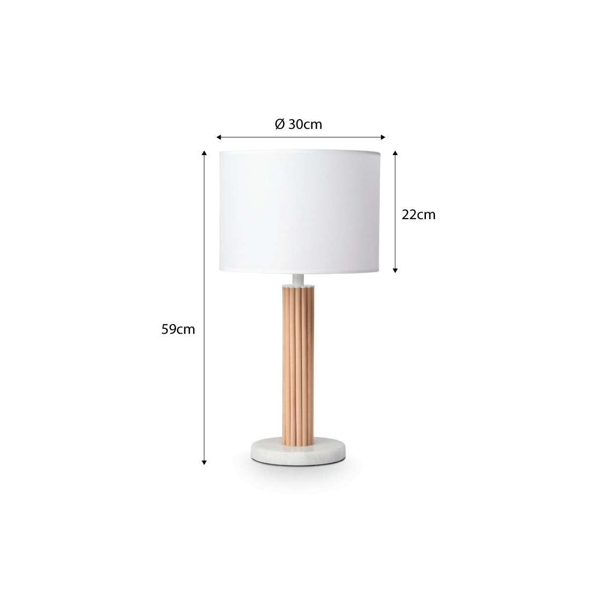 Eve White Marble Base Table Lamp - Mocka New Zealand