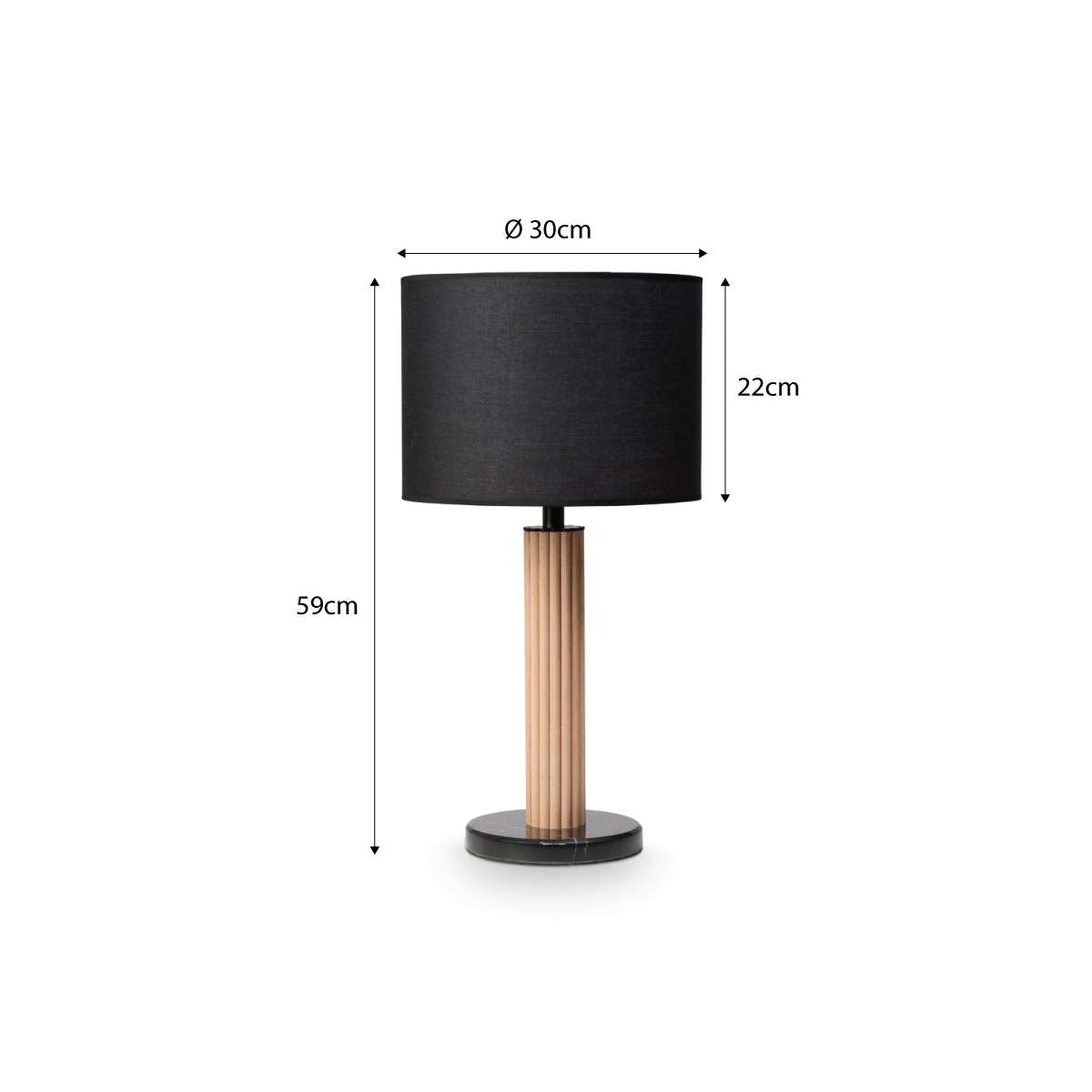 Eve Black Marble Base Table Lamp - Mocka New Zealand