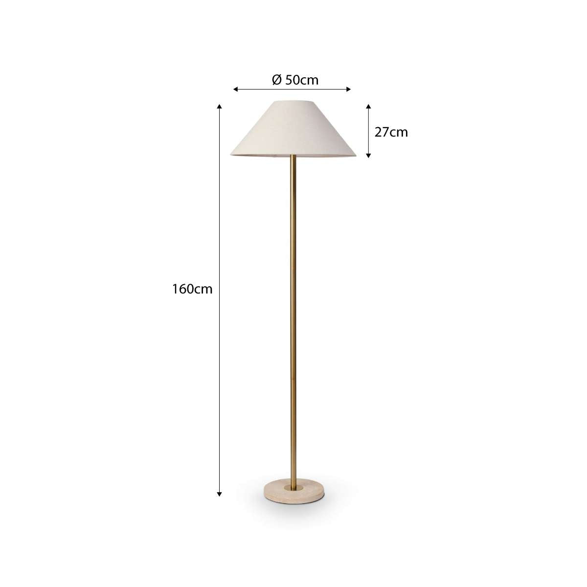 Phoebe Travertine Base Floor Lamp - Mocka New Zealand