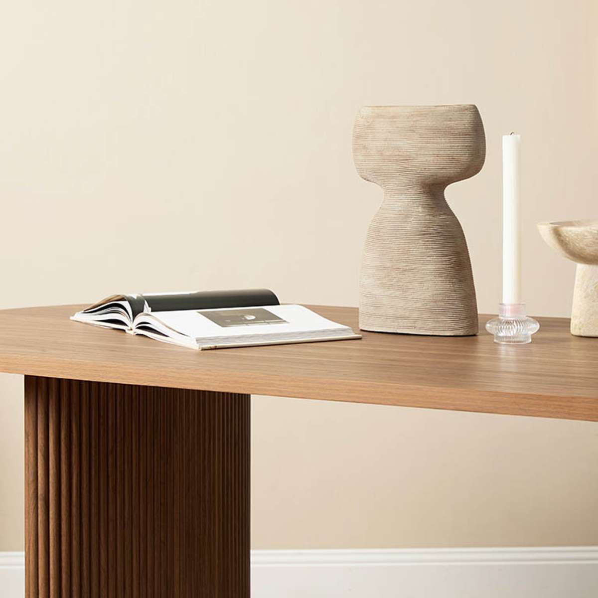 Amara Six Seater Dining Table - Walnut - Mocka New Zealand