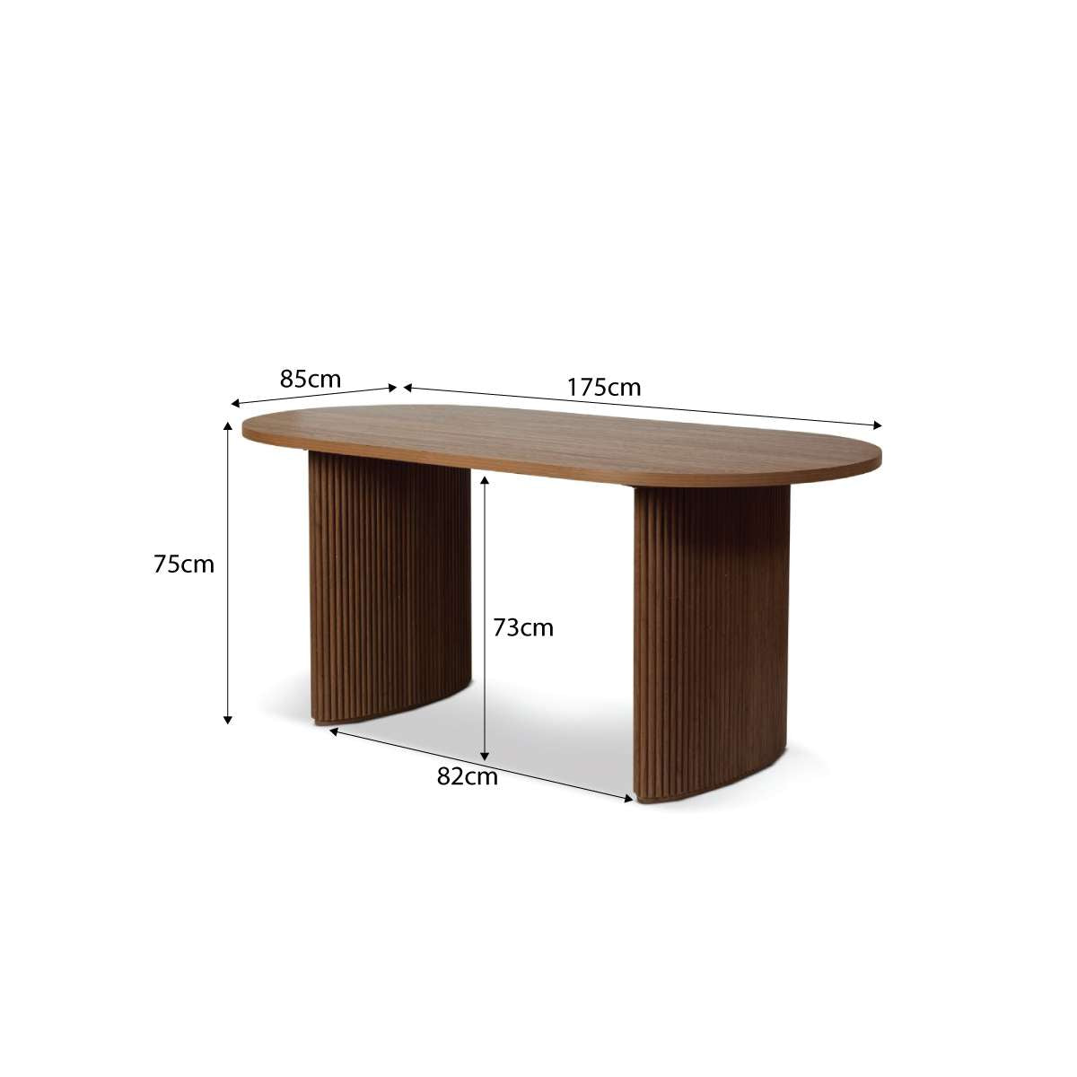 Amara Six Seater Dining Table Walnut Mocka