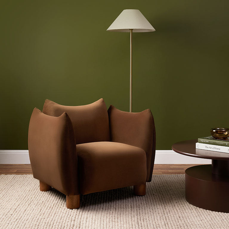Monte Velvet Occasional Chair - Chocolate - Mocka New Zealand