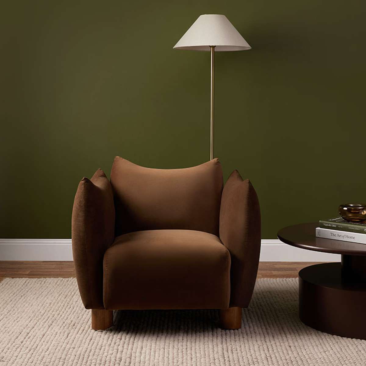 Monte Velvet Occasional Chair - Chocolate - Mocka New Zealand