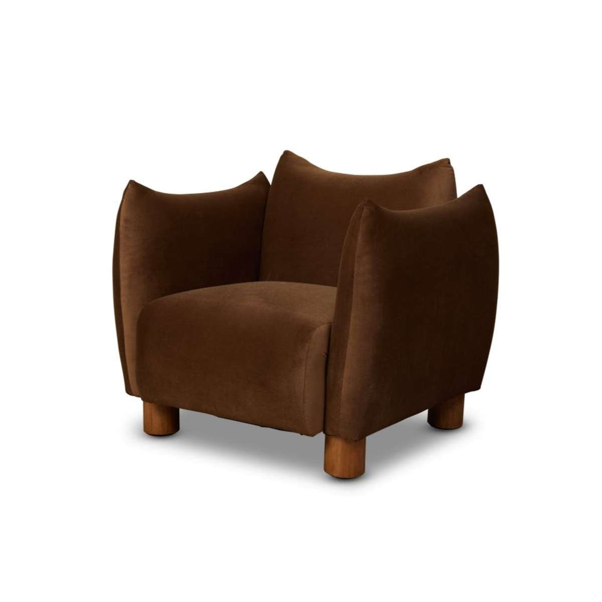 Monte Velvet Occasional Chair - Chocolate - Mocka New Zealand