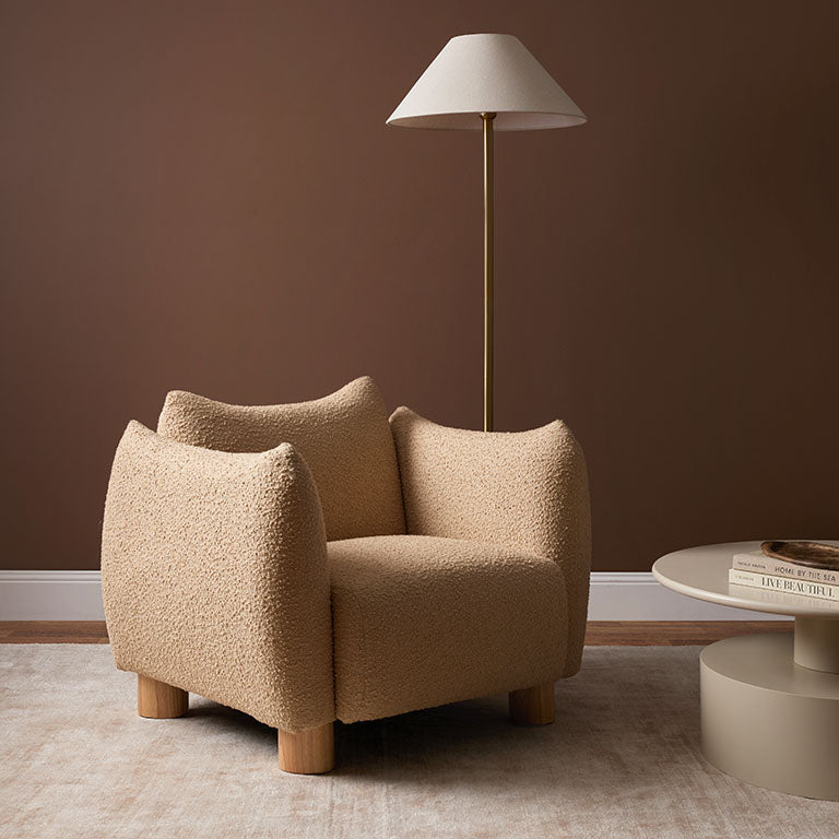 Monte Boucle Occasional Chair - Camel - Mocka New Zealand