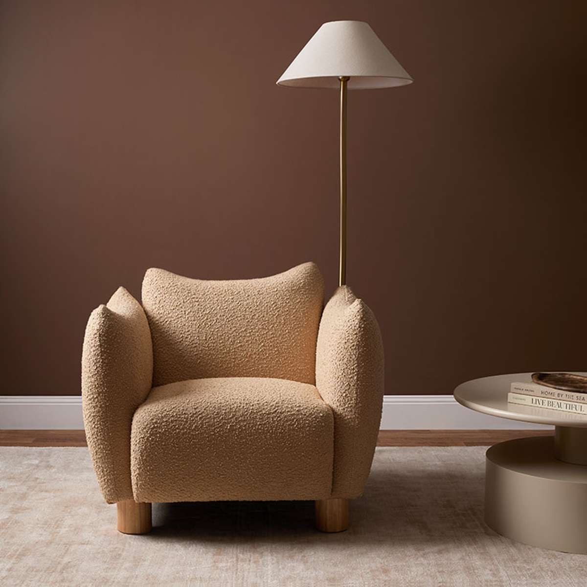 Monte Boucle Occasional Chair - Camel - Mocka New Zealand