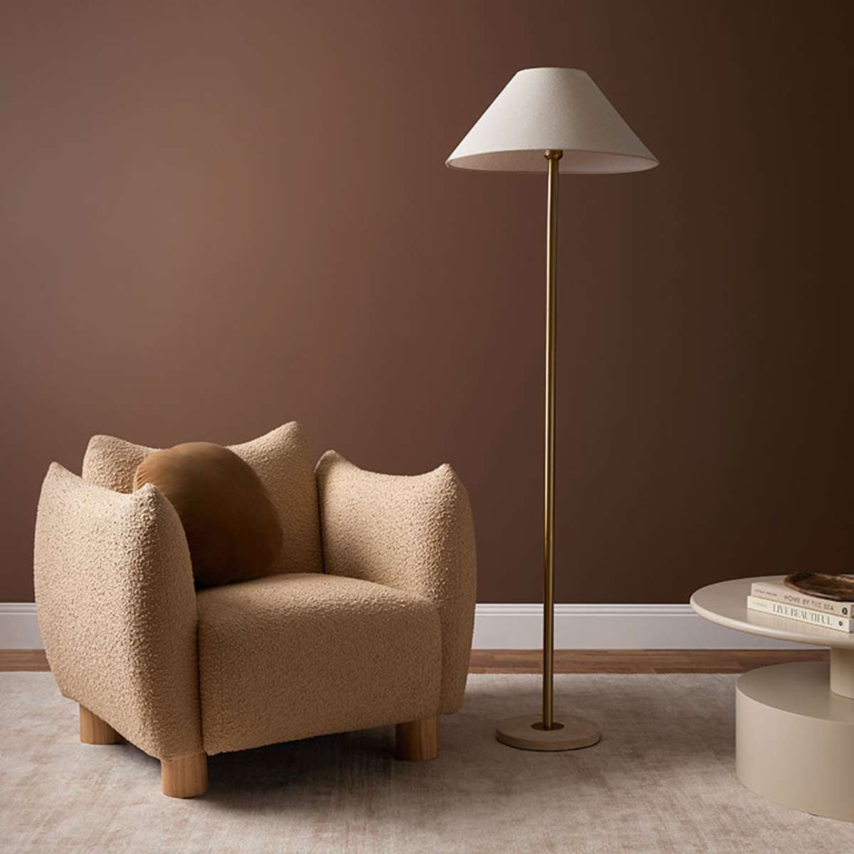 Monte Boucle Occasional Chair - Camel - Mocka New Zealand