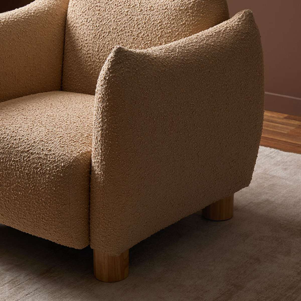 Monte Boucle Occasional Chair - Camel - Mocka New Zealand