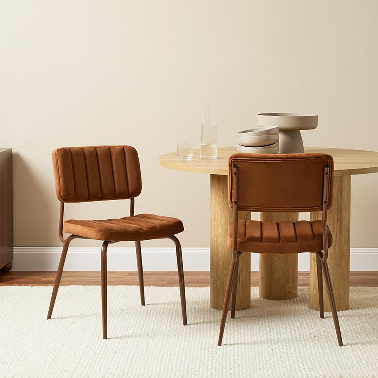 Louie Dining Chair Set of Two Chocolate Velvet Mocka