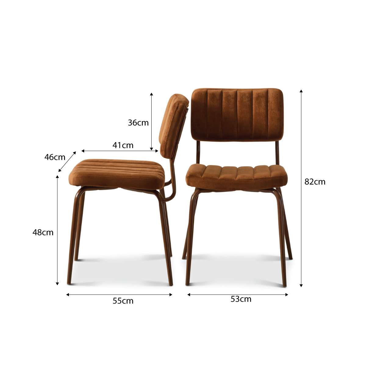 Louie Dining Chair - Set of Two - Chocolate Velvet - Mocka New Zealand