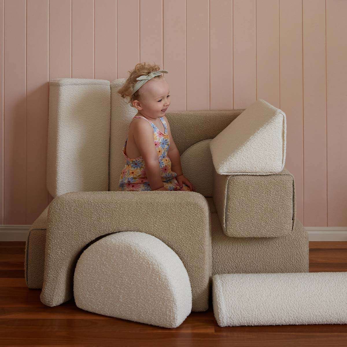 Modular Play Sofa - Cream/Beige Boucle - Mocka New Zealand