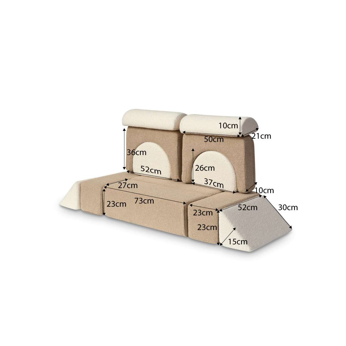 Modular Play Sofa - Cream/Beige Boucle - Mocka New Zealand