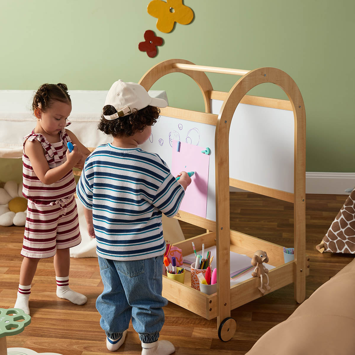 3 In 1 Black And White Board