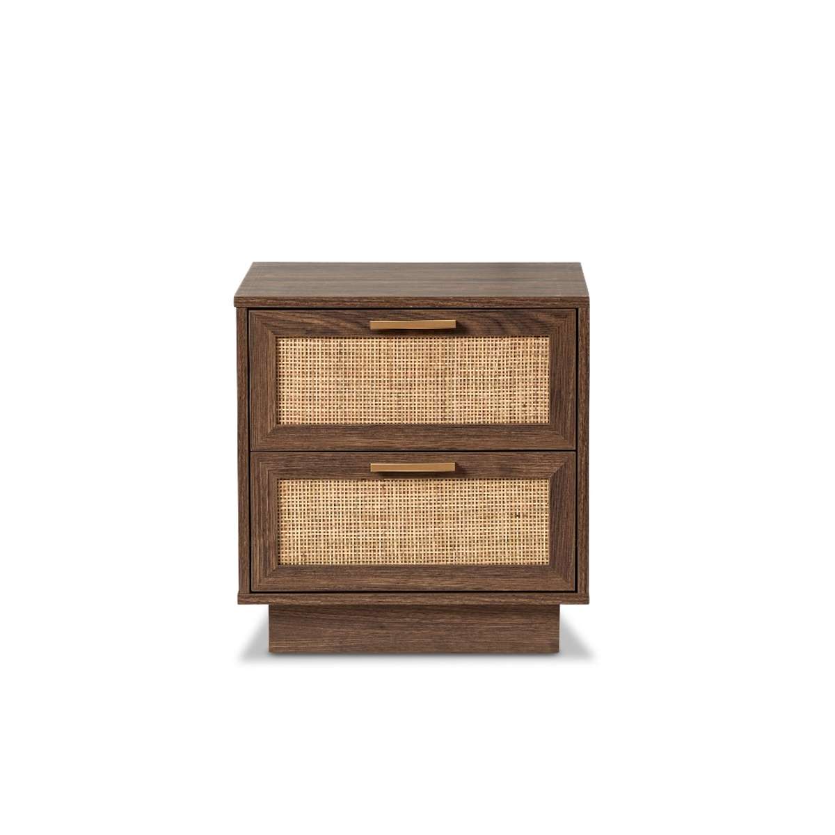 Noosa Rattan Bedside Table - Walnut - Mocka New Zealand