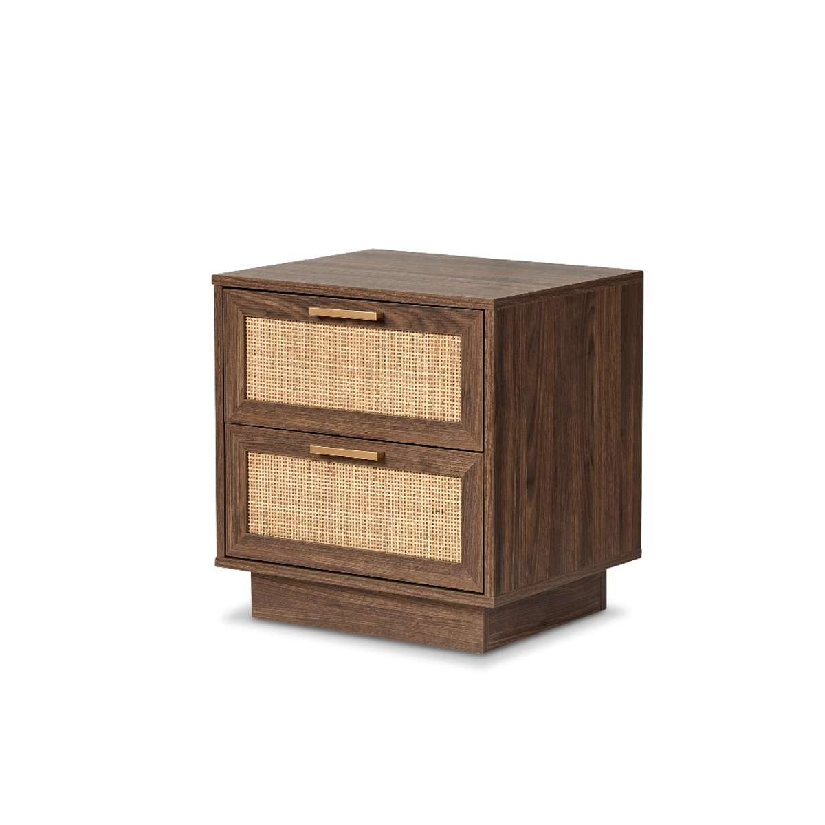 Noosa Rattan Bedside Table - Walnut - Mocka New Zealand