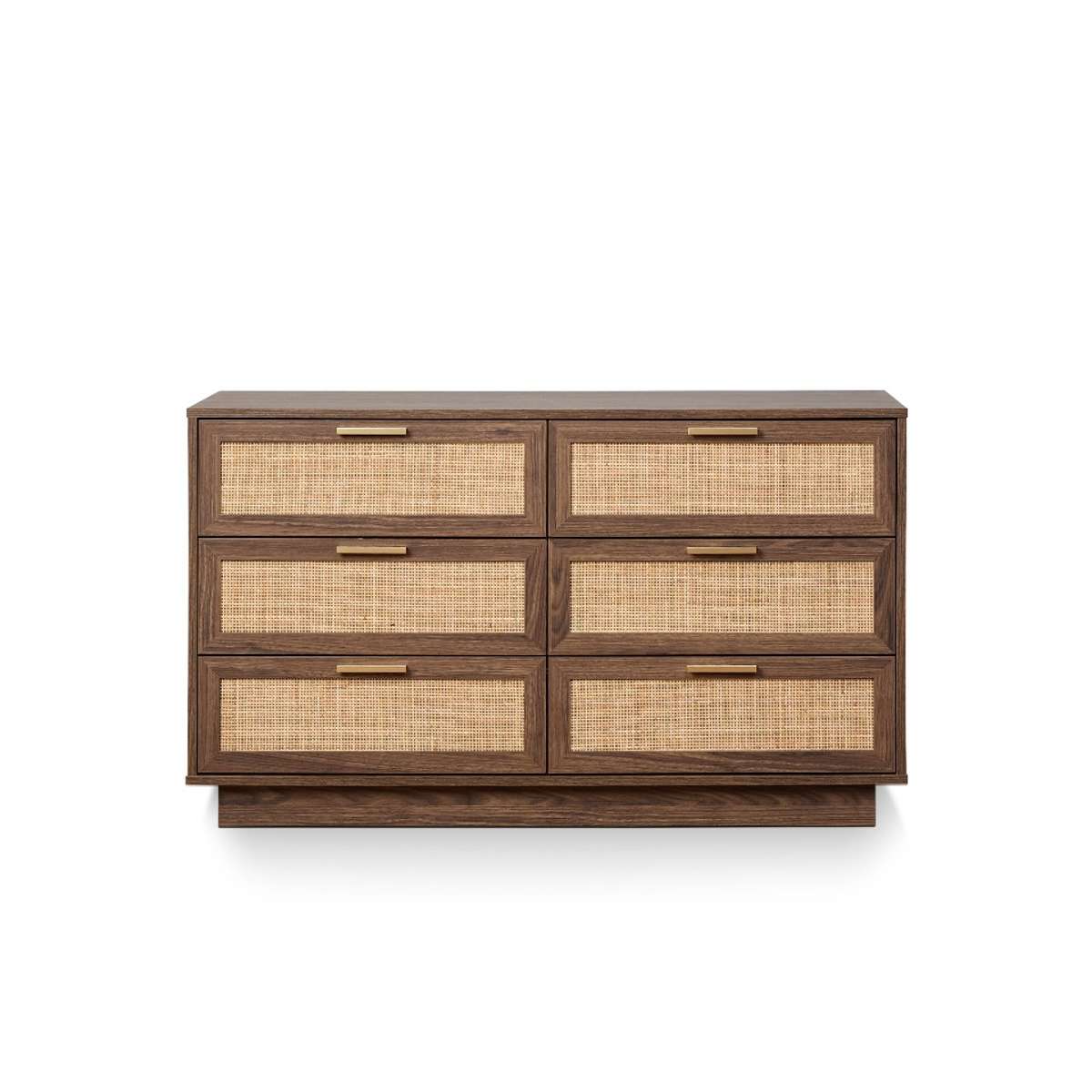 Noosa Rattan Six Drawer - Walnut - Mocka New Zealand