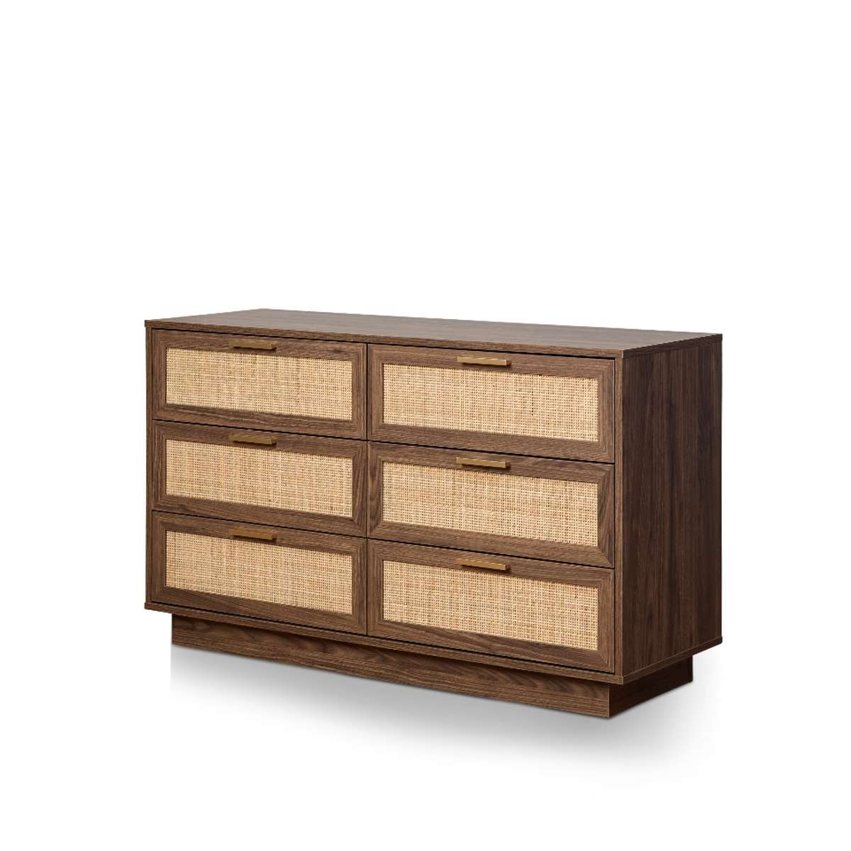 Noosa Rattan Six Drawer - Walnut - Mocka New Zealand
