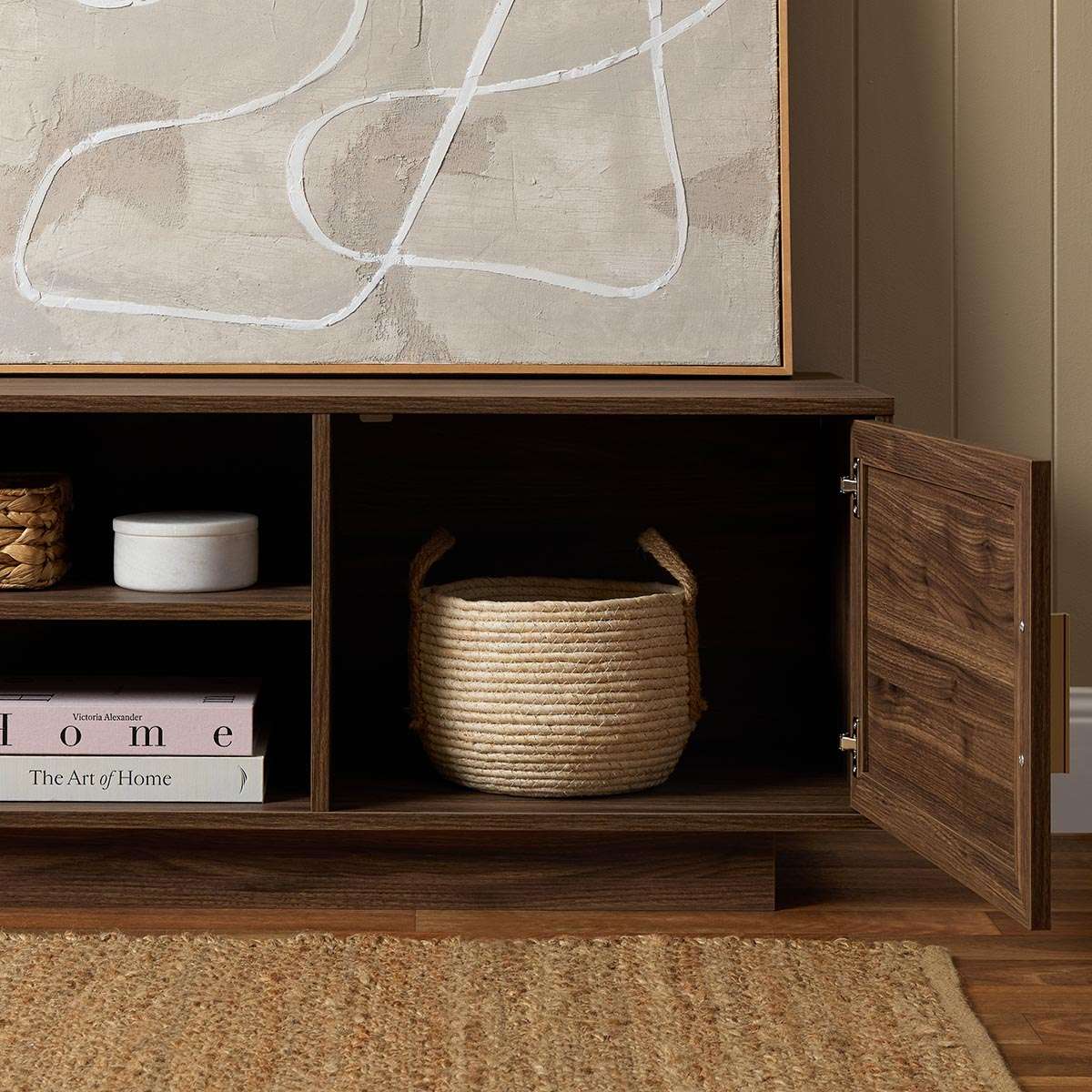 Noosa Rattan Entertainment Unit - Walnut - Mocka New Zealand