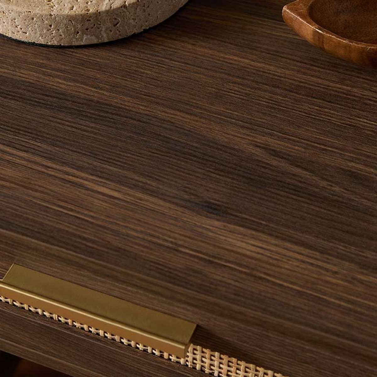 Noosa Rattan Desk - Walnut - Mocka New Zealand