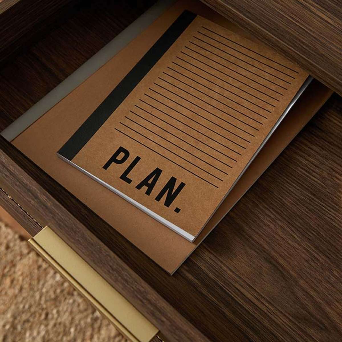 Noosa Rattan Desk - Walnut - Mocka New Zealand