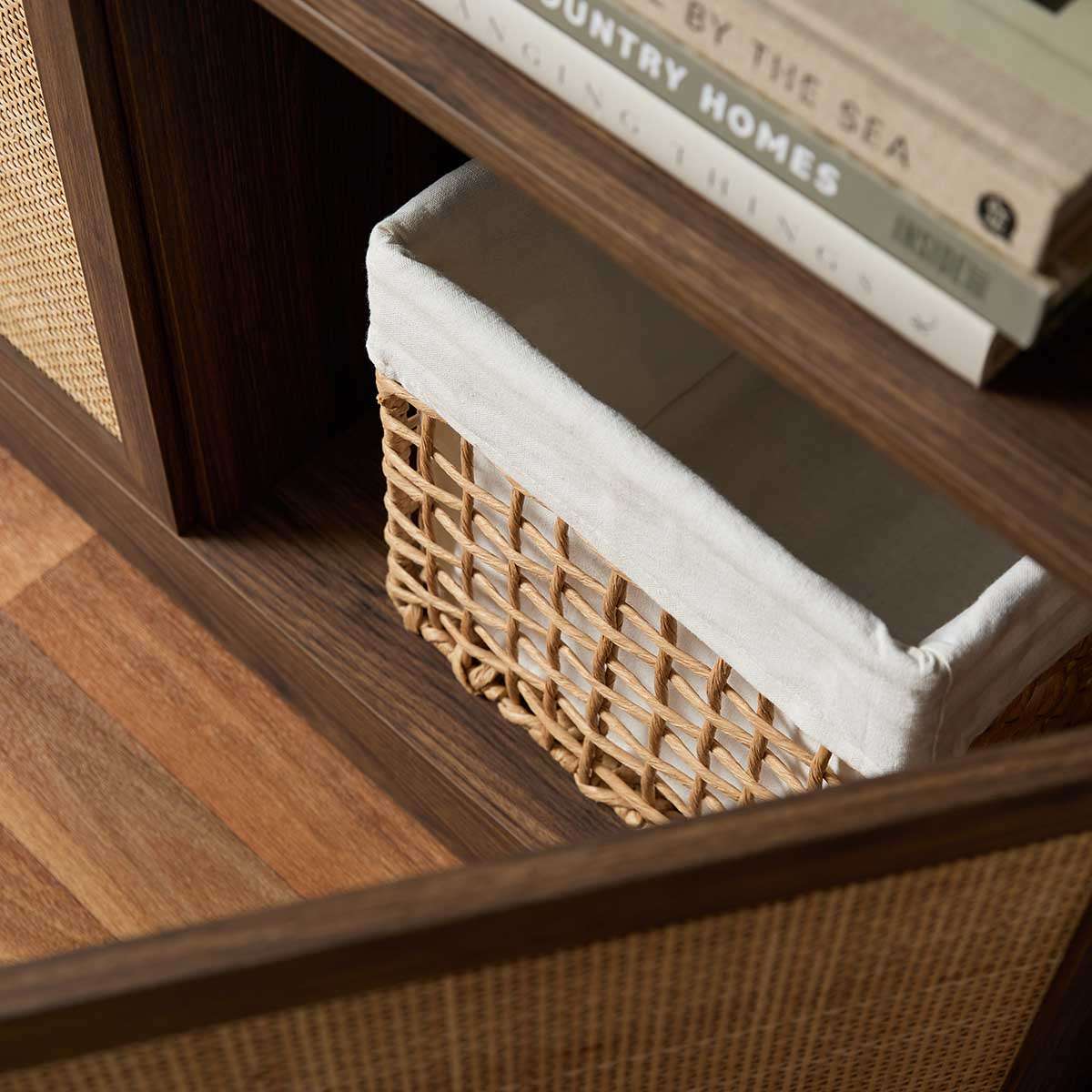 Noosa Rattan Large Bookcase - Walnut - Mocka New Zealand