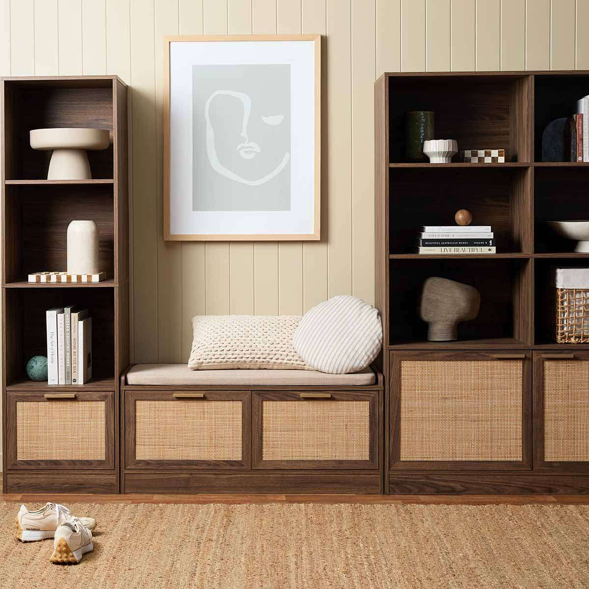 Noosa Rattan Storage Bench Seat - Walnut - Mocka New Zealand