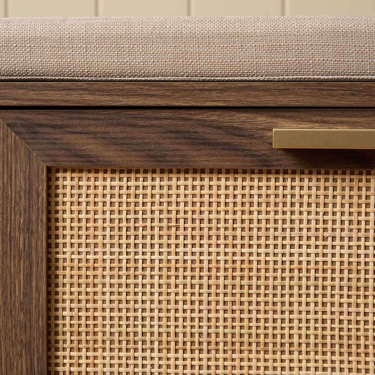 Noosa Rattan Storage Bench Seat - Walnut - Mocka New Zealand