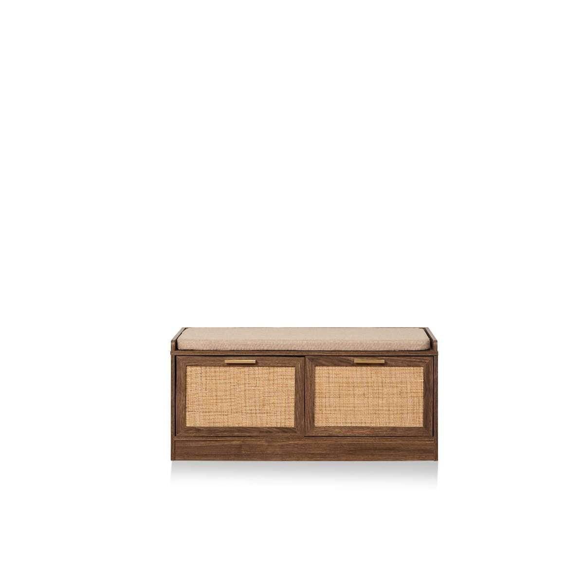 Noosa Rattan Storage Bench Seat - Walnut - Mocka New Zealand
