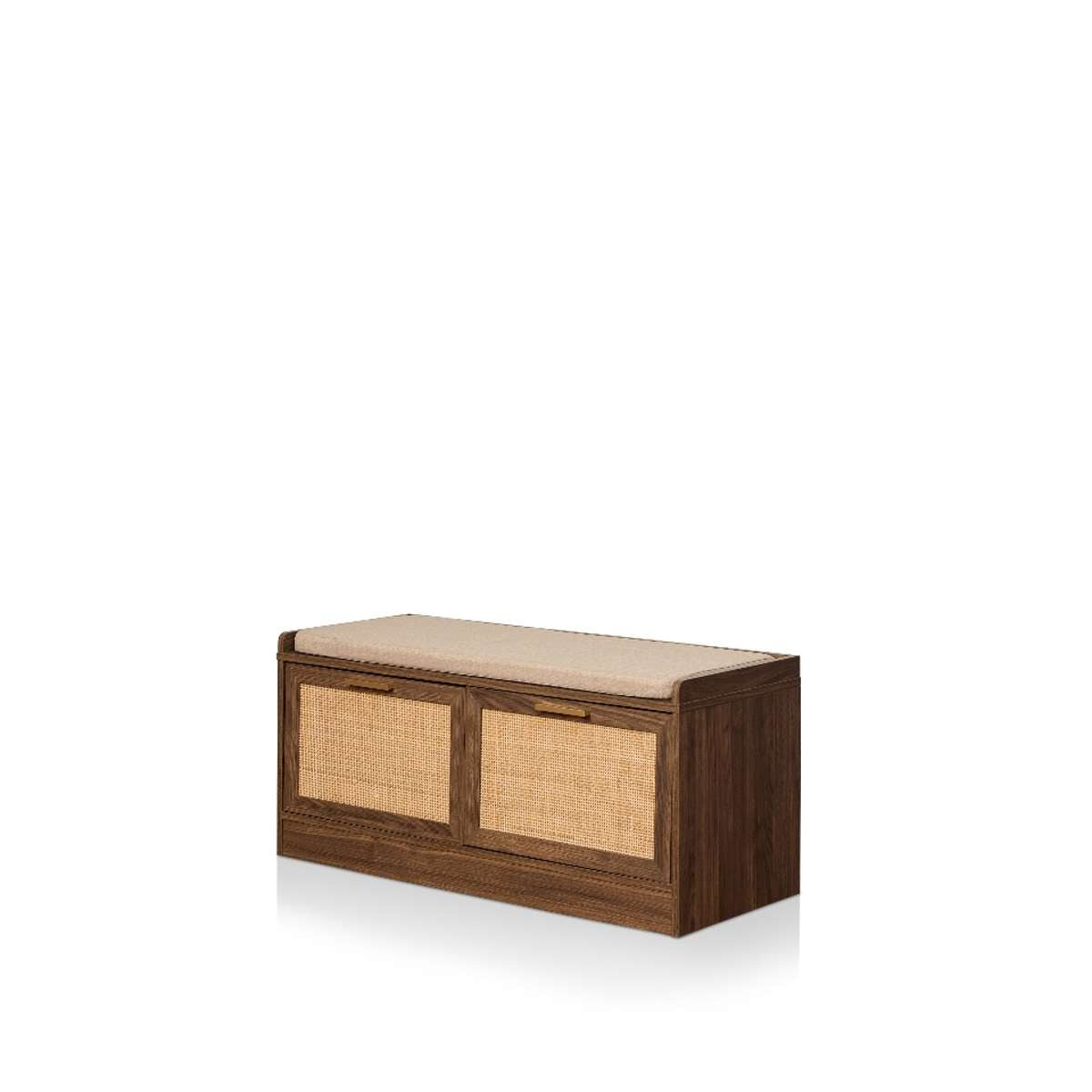 Noosa Rattan Storage Bench Seat - Walnut - Mocka New Zealand