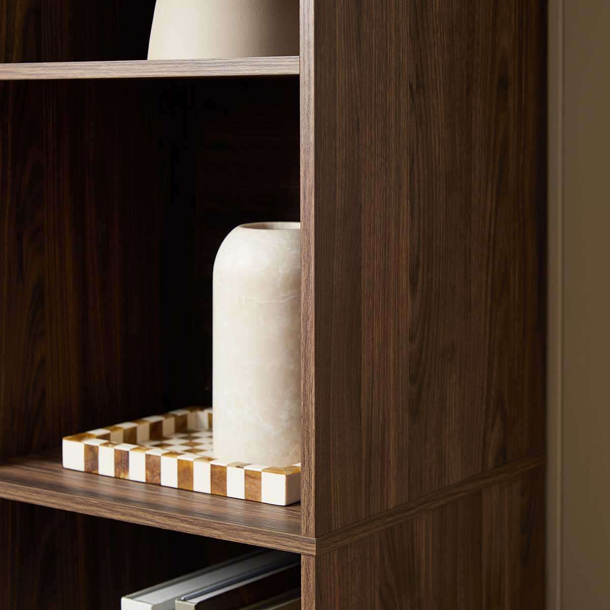 Noosa Rattan Slim Bookcase - Walnut - Mocka New Zealand