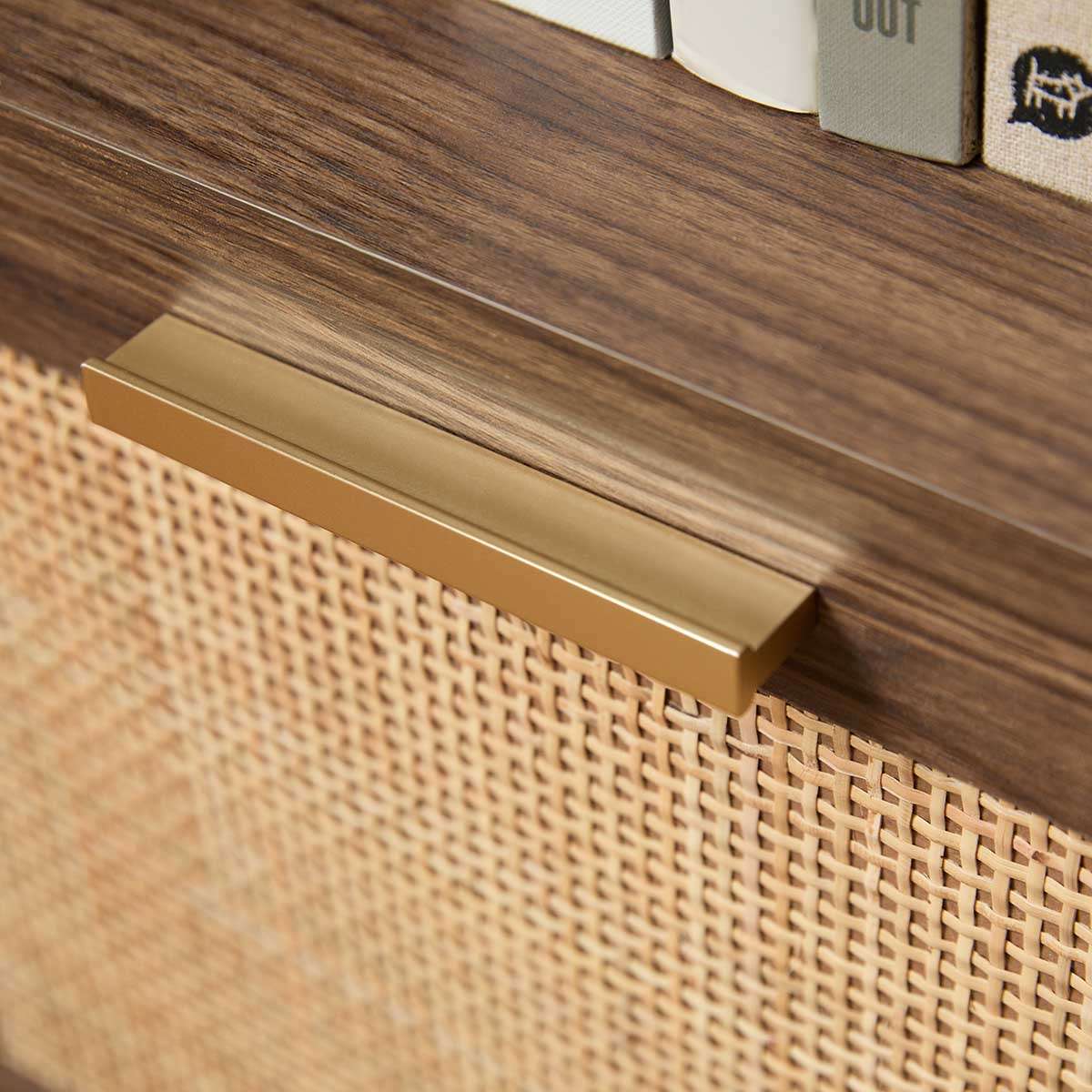 Noosa Rattan Slim Bookcase - Walnut - Mocka New Zealand