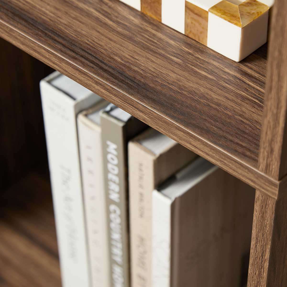 Noosa Rattan Slim Bookcase – Walnut by Mocka