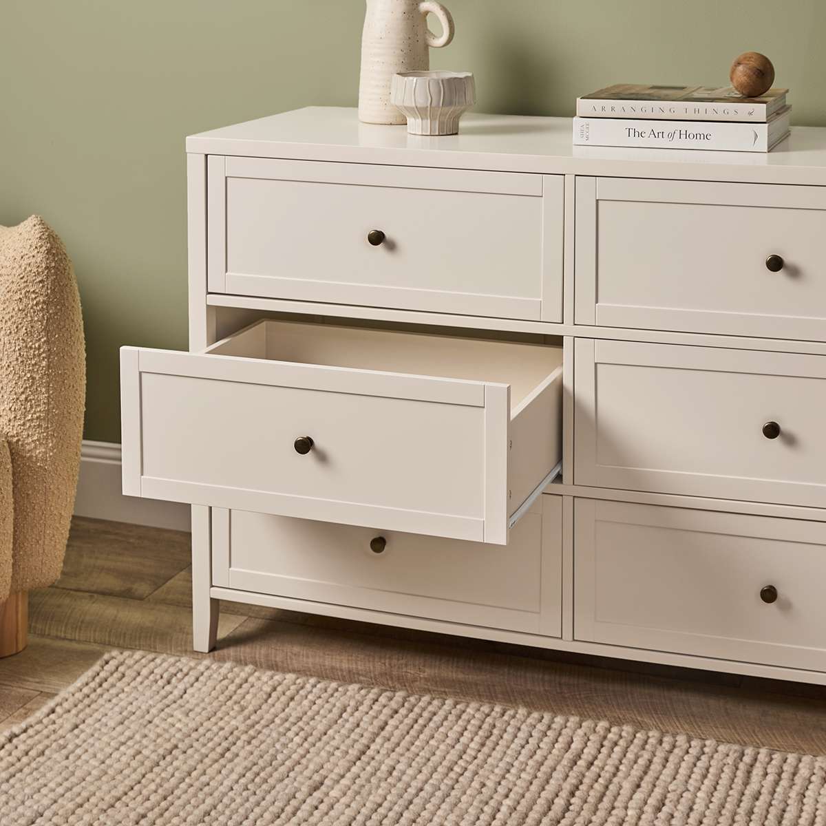Cove Six Drawer - Beige - Mocka New Zealand