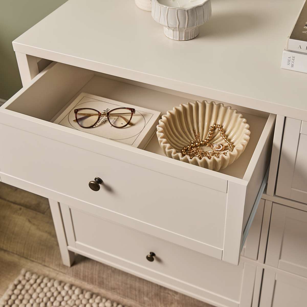 Cove Six Drawer - Beige - Mocka New Zealand