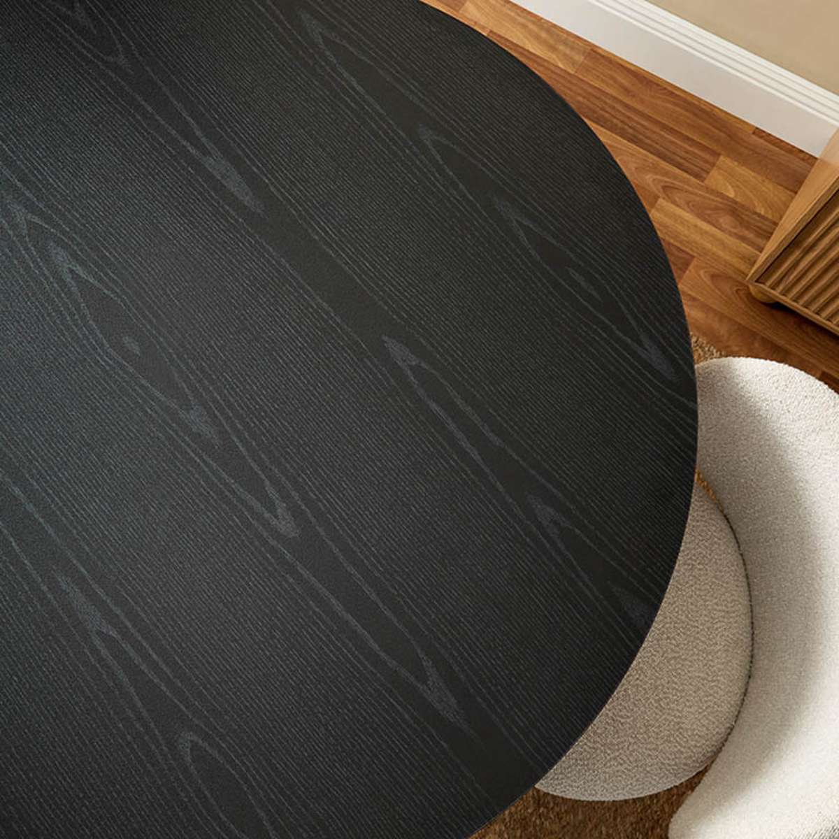 Kyoto Round Four Seater Dining Table - Black - Mocka New Zealand