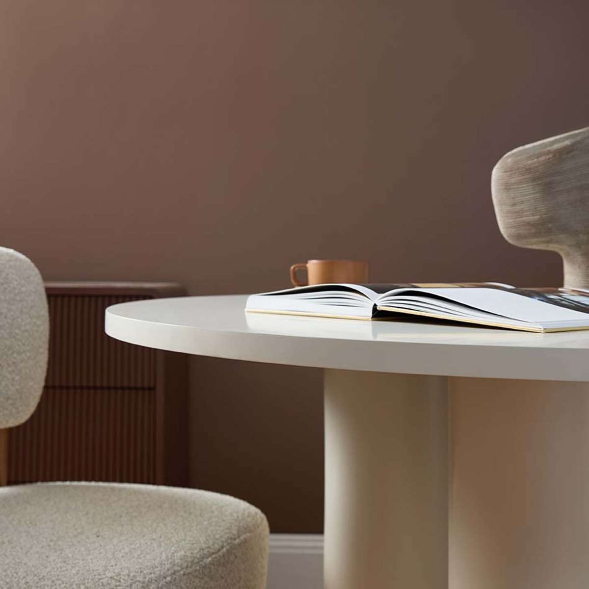 Otis Round Four Seater Dining Table - Beige - Mocka New Zealand