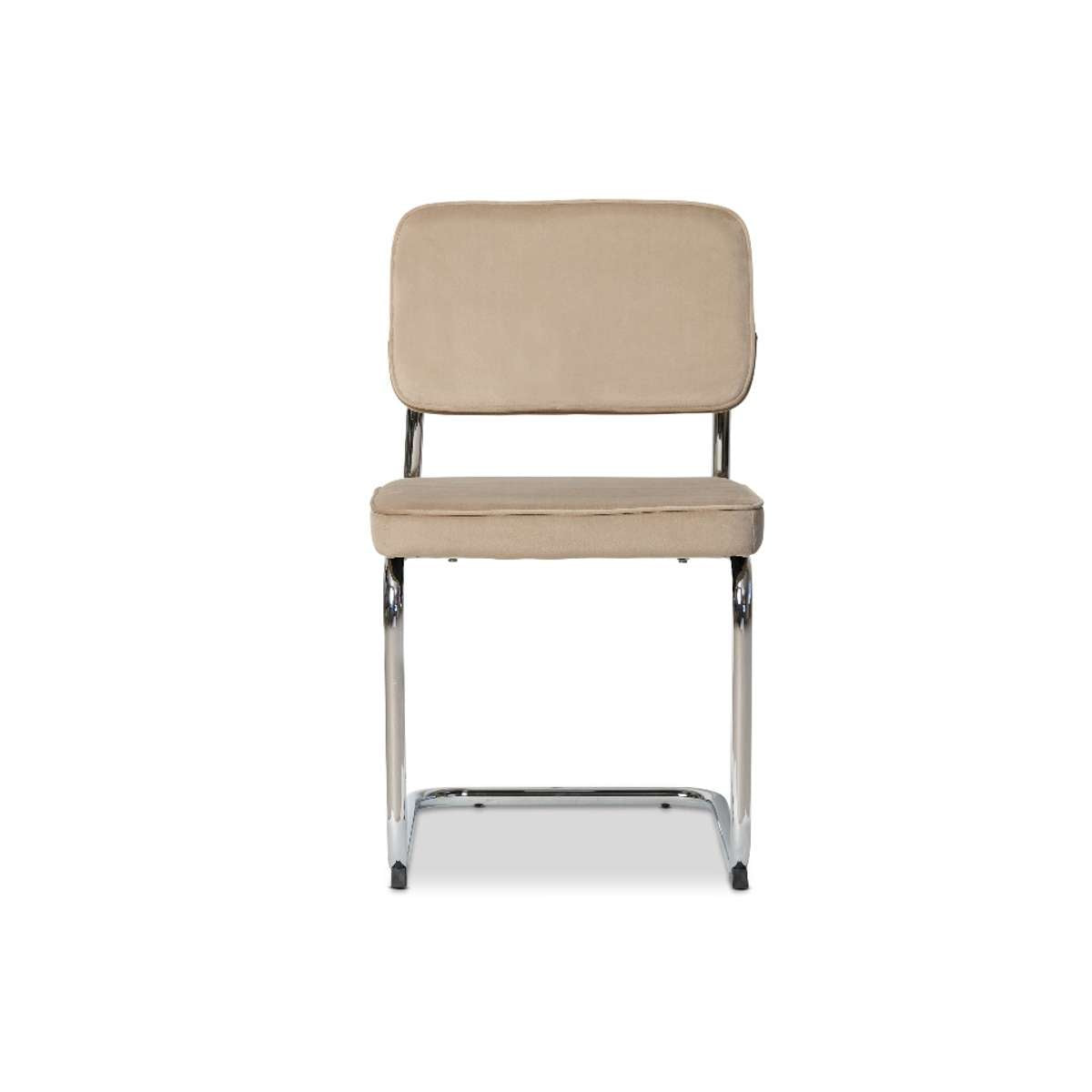 Marcel Chrome Dining Chair - Set of Two - Mushroom - Mocka New Zealand