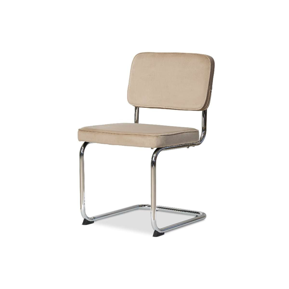 Marcel Chrome Dining Chair - Set of Two - Mushroom - Mocka New Zealand