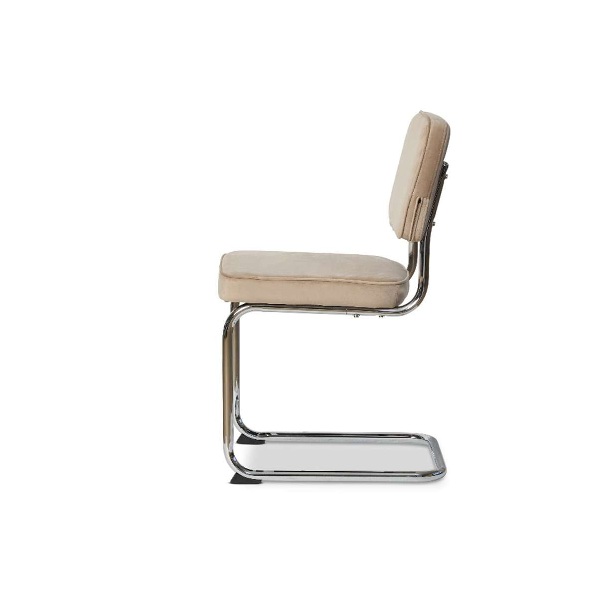 Marcel Chrome Dining Chair - Set of Two - Mushroom - Mocka New Zealand