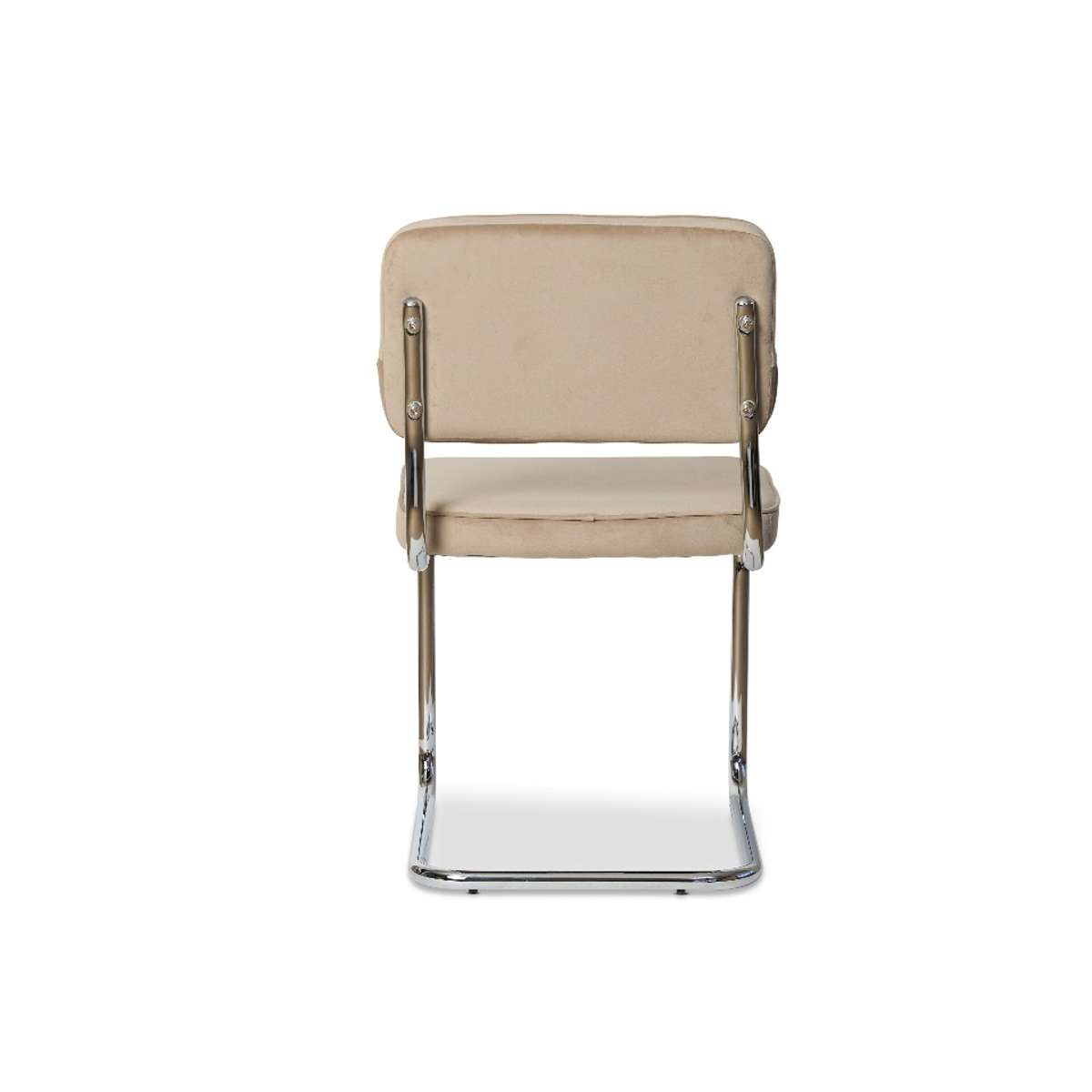 Marcel Chrome Dining Chair - Set of Two - Mushroom - Mocka New Zealand