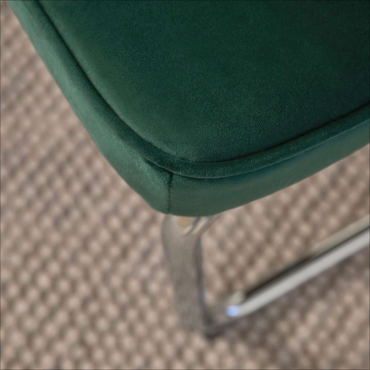 Marcel Chrome Dining Chair - Set of Two - Dark Green - Mocka New Zealand