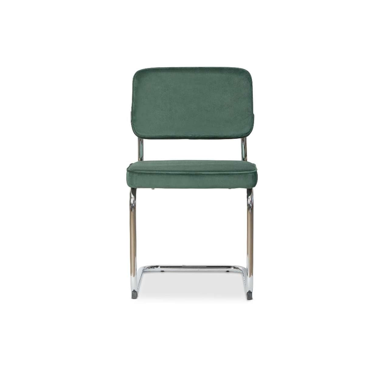 Marcel Chrome Dining Chair - Set of Two - Dark Green - Mocka New Zealand