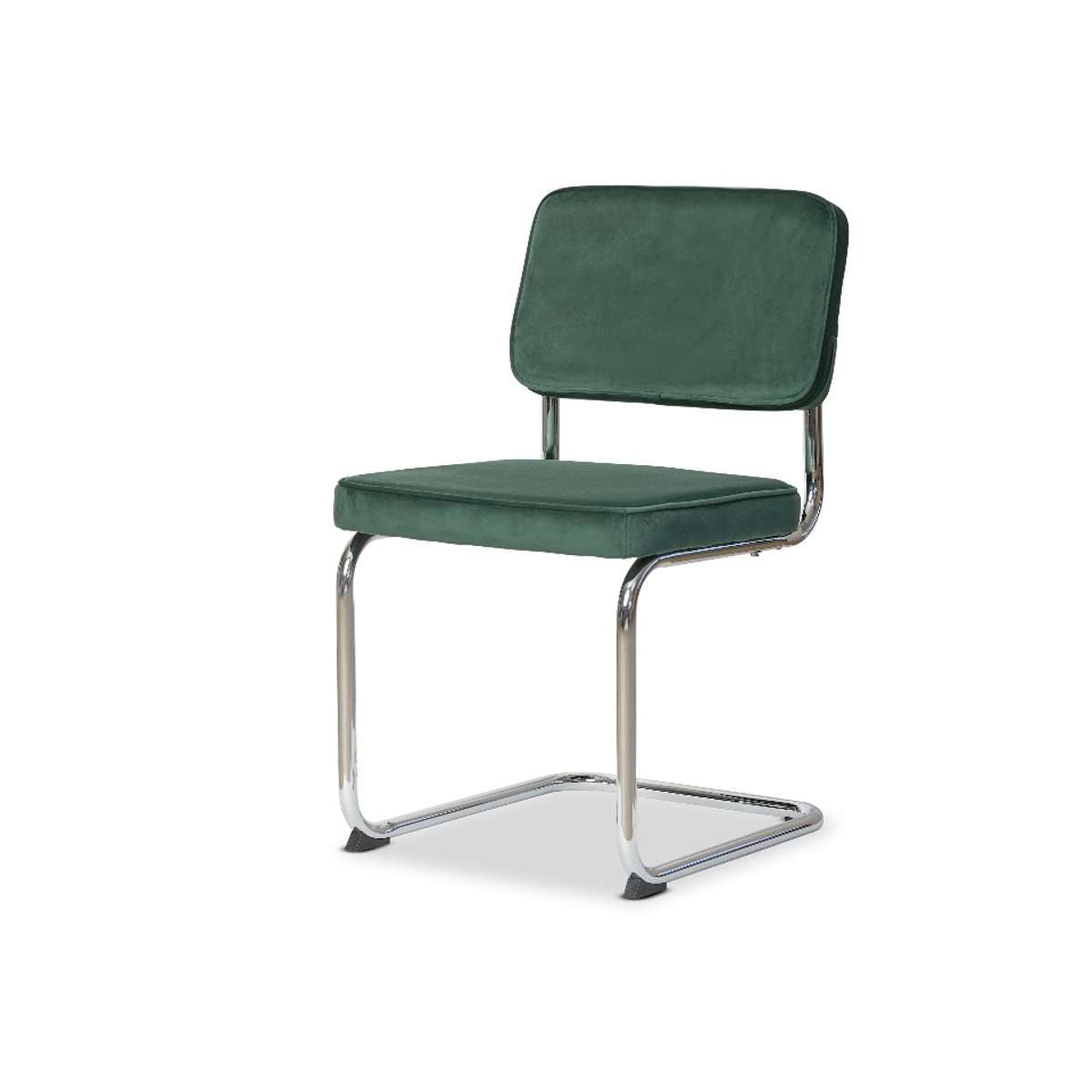 Marcel Chrome Dining Chair - Set of Two - Dark Green - Mocka New Zealand