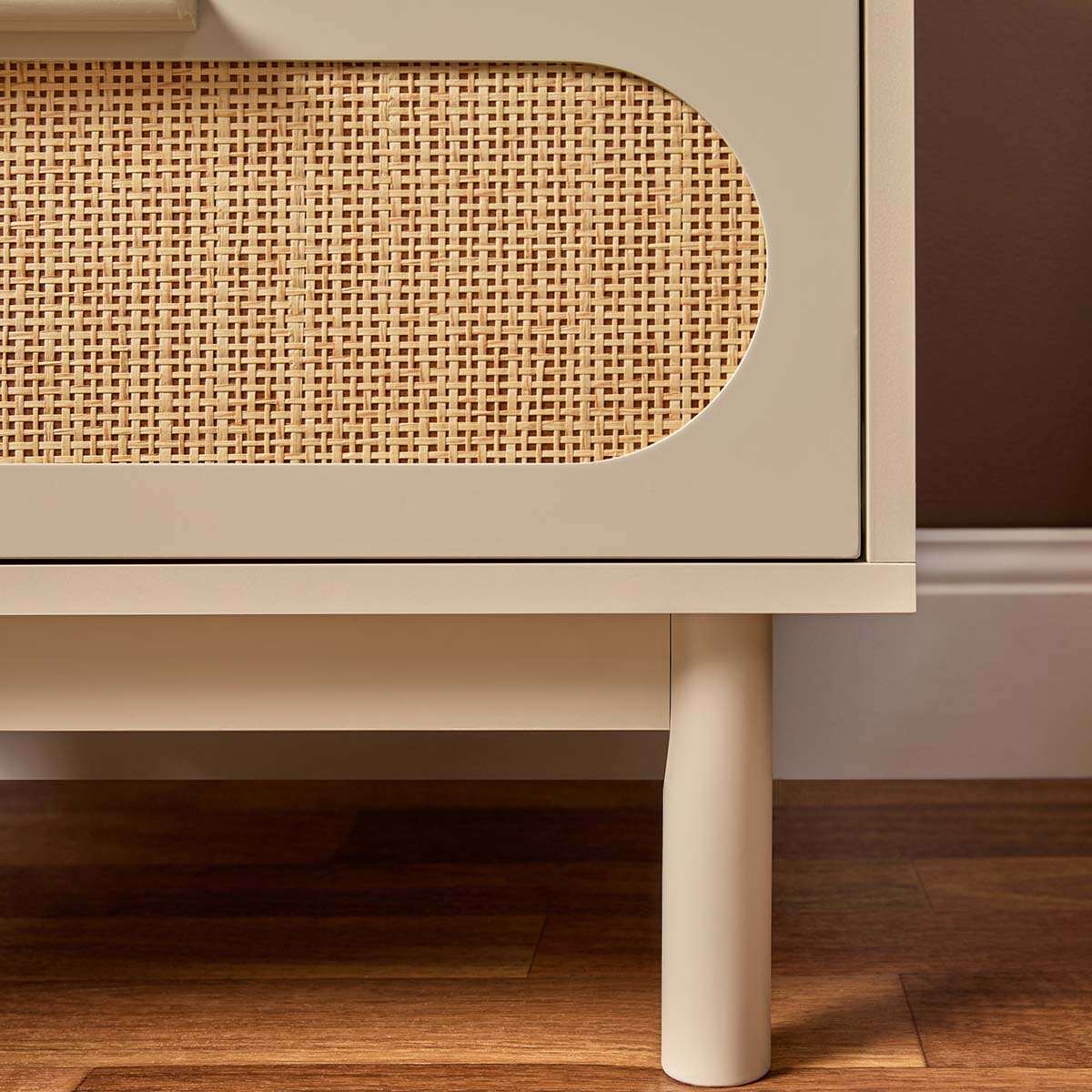 Canyon Two Drawer Bedside Table - Beige/Natural - Mocka New Zealand